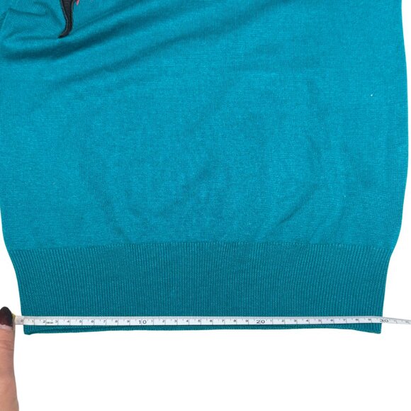 Belle Poque Teal Toucan Appliqué Knit Sweater Small Vintage-Inspired - Picture 4 of 10
